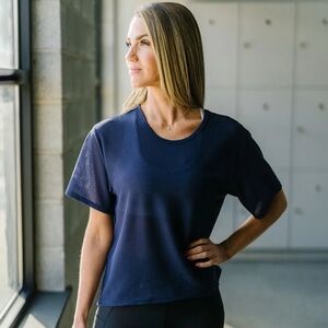 ZYIA Lattice Short Sleeve Tee